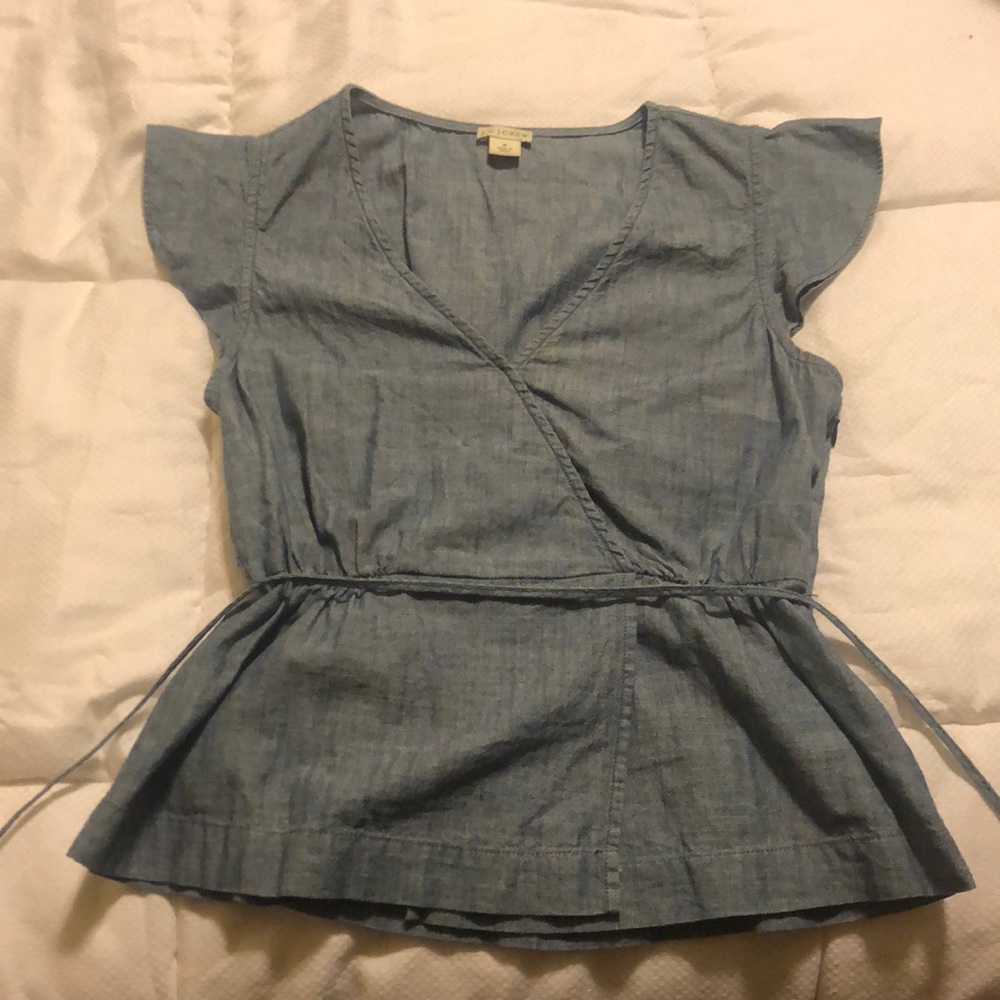 J. Crew flutter-sleeve top